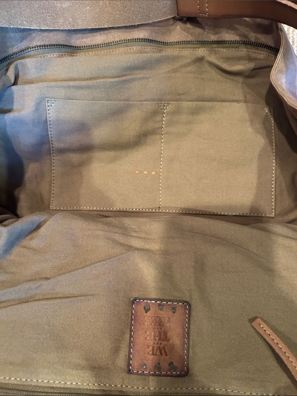 NWOT WE THE FREE Waxed canvas Oversized Brown Canvas Tote Bag in brown - Picture 7 of 11